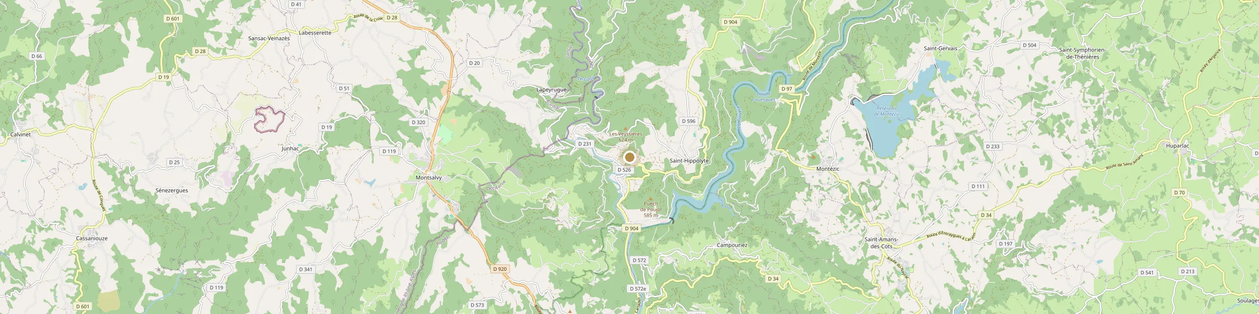 Carte : Le Belvédère à Saint-Hippolyte, nord Aveyron